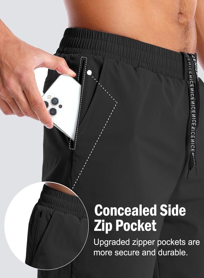 Aolesy Men’s 2 in 1 Running Shorts 7 Inch Quick Dry Workout Gym Shorts with Pockets Tennis Training Athletic Shorts with Liner for Men Black - Image 2